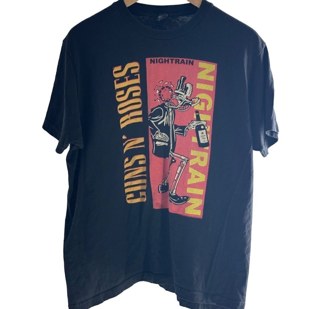 * Guns N' Roses Night Train Black Short Sleeve T-Shirt Size Large Tultex